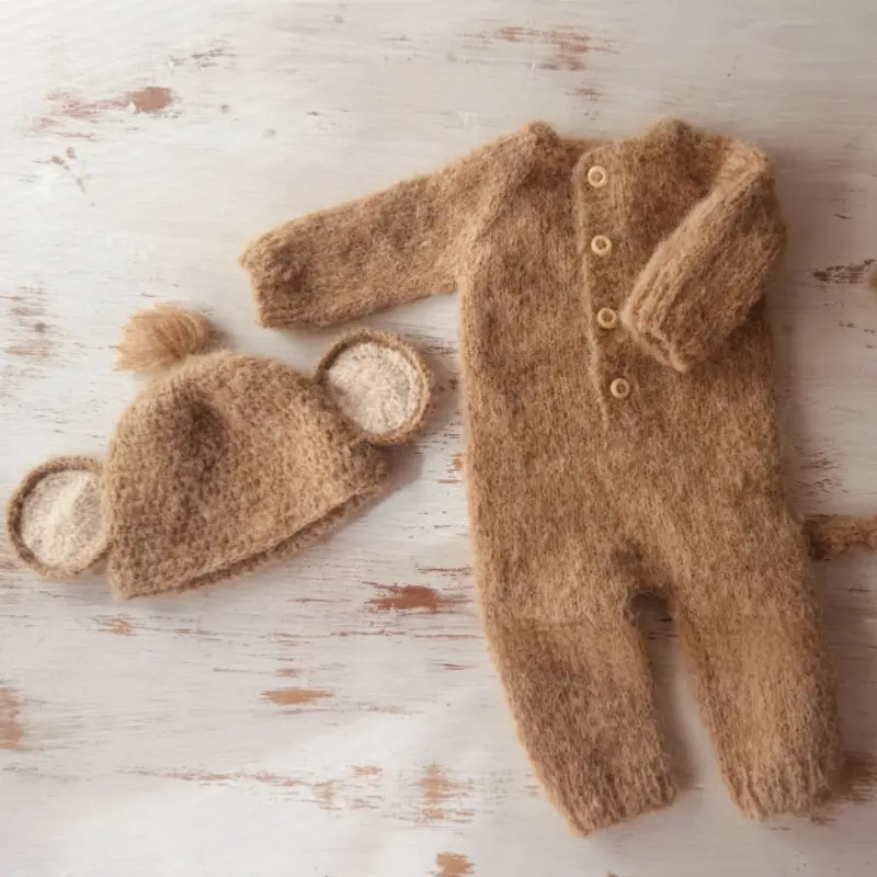 Handmade Monkey Banana Outfit Set - Newborn Photography Props